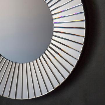 Griffin Round Glass Wall Mirror - Silver