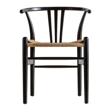 Black Wishbone Style Dining Chair Set of 2
