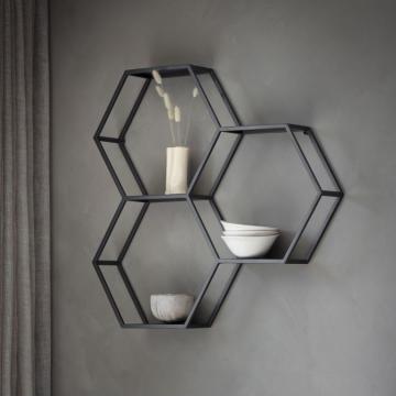 Black Hexagon Shelves