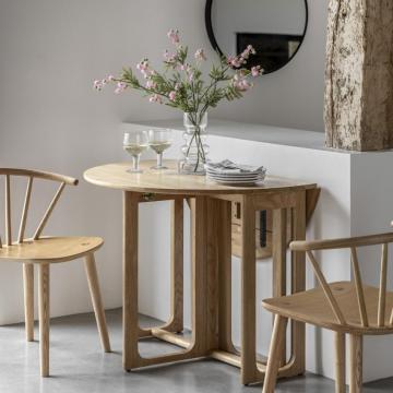 Nordia Folding Dining Table Natural 100cm