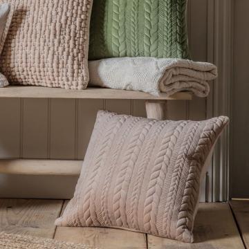 Antoinette Chenille Cushion in Taupe