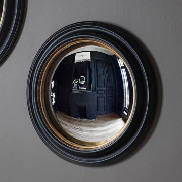 Trinity Gold & Black Convex Mirror - Small