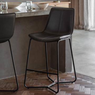 Industrial Counter Stool in Charcoal Set of 2