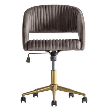 Marylebone Grey Velvet Swivel Chair