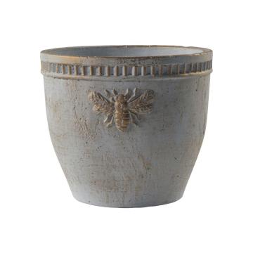 Small Cement Gold Bee Pot