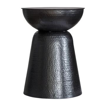 Aubrey Hammered Side Table in Black