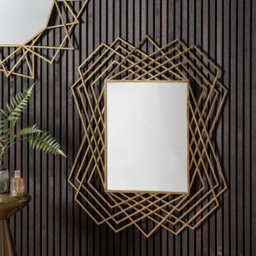 Withers Gold Geometric Mirror
