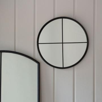 Forres Round Mirror in Black