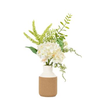 Vase with Hydrangea Arrangement White