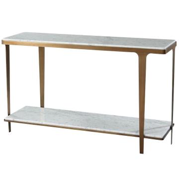 Cordell Console Table in White & Brass