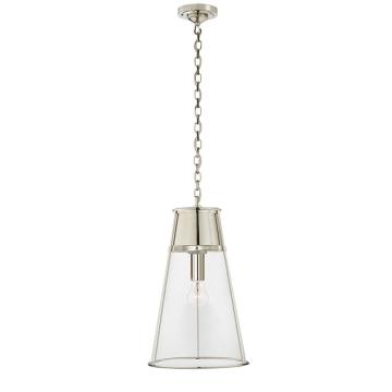 Robinson Large Pendant | Polished Nickel & Clear Glass