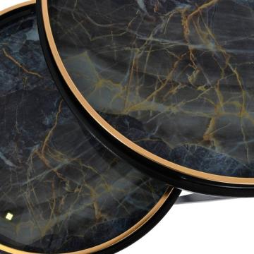 Vesuvius Marbled Tray Top Nesting Tables