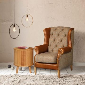 Kew Harris Tweed Wingback Chair