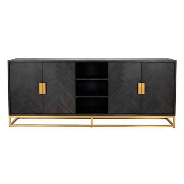 Blackbone Black & Gold Sideboard Cabinet with Shelves