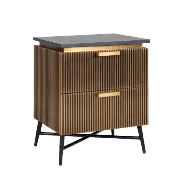 Ironville Gold Bedside Drawers