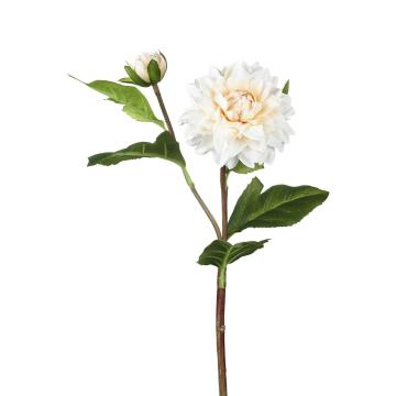 Artificial Dahlia White/Peach 62cm