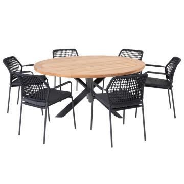 Barista 6 Seat Dining Set with 160cm Prado Table