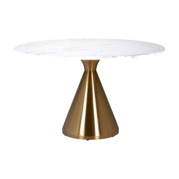 Tenille White Marble & Gold Dining Table