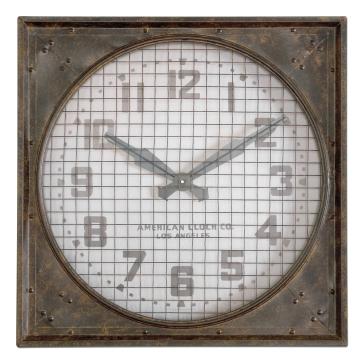 Warehouse Wall Clock W/ Grill