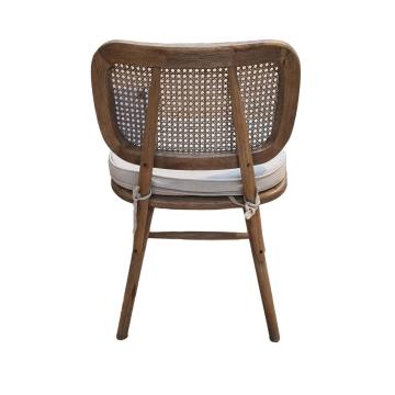 Kinsey Dining Chair in Rattan and Natural Linen - Set of 2