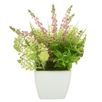 Artificial Erica/Geranium Pot Height 18cm - Pink