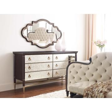Everly Double Dresser with Antique Mirror Drawers