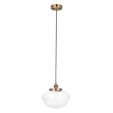 Eden Clear Glass Pendant in Brass