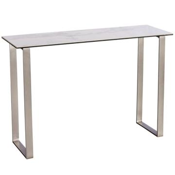 Phoenix Console Table in White Ceramic Marble