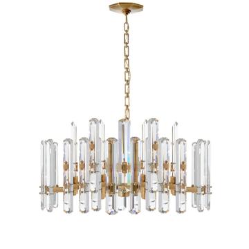 Bonnington Large Chandelier | Antique Brass & Crystal