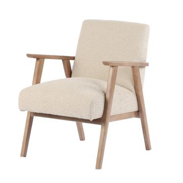 Hereford Mid Century Style Armchair in Taupe Boucle