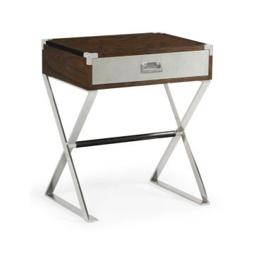 Clearance Jonathan Charles Bedside Table Military in Santos Rosewood