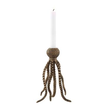 Candlestick Octopus in Vintage Brass