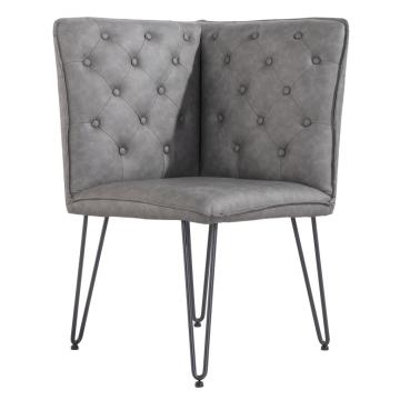 Reading Corner Bench with Hairpin Legs in Grey