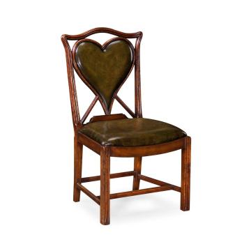 Chair Heart Playing Card - English Green Leather