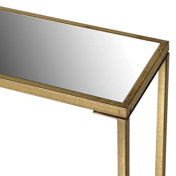 Vale Mirrored Long Slim Console Table in Gold