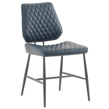 Dalton Quilted Dining Chair in Blue PU Leather