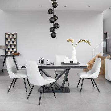 Jemma Dining Chair in Off White-Grey