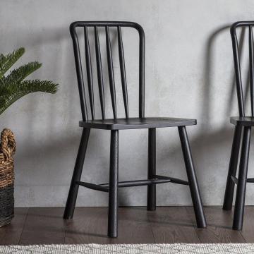 Dining Chair Nordic in Black Oak Set of 2