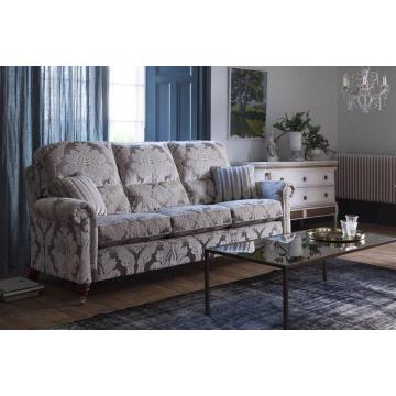 Duresta Southsea Large 3 Cushion Sofa in Culpepper Damask Silver