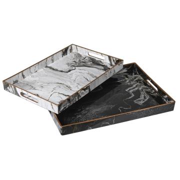 Marble Effect Trays Set of 2