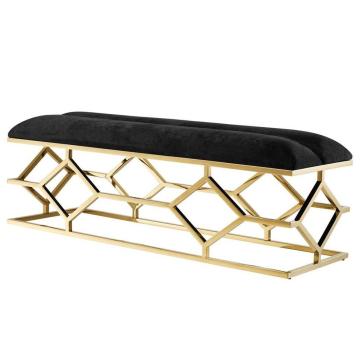 Eichholtz Bench Trellis with Velvet Black Seat