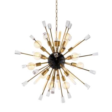 Eichholtz Chandelier Tivoli Clear glass | black finish | brass finish - S