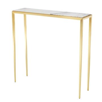 Eichholtz Narrow Console Table Henley with Marble Top - Gold