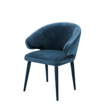 Eichholtz Dining Chair Cardinale in Teal Blue Velvet 
