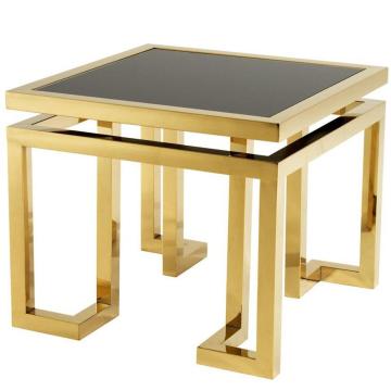 Eichholtz Side Table Palmer - Gold Finish | Black Glass