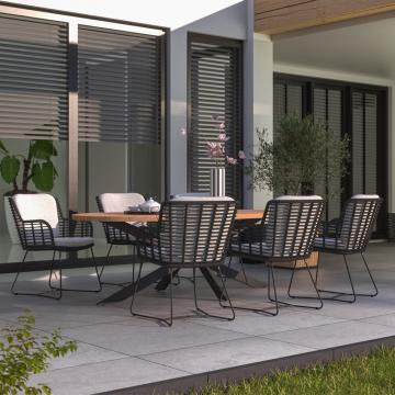 Outdoor Fabrice 6 Seater Dining Set with Teak Table
