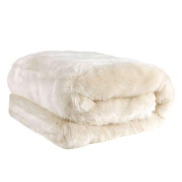 Faux Fur Blanket Alaska in White