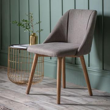 Briseis Slate Grey Linen Dining Chair Set of 2