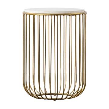 *NS*June Gold Side Table with Marble Top