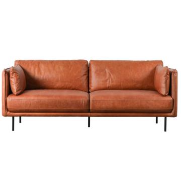 Newark Brown Leather 3 Seater Sofa
